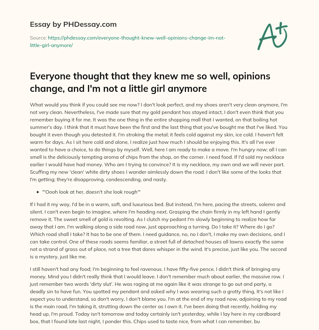 Nostalgic reflection on a sentimental necklace and newfound independence essay