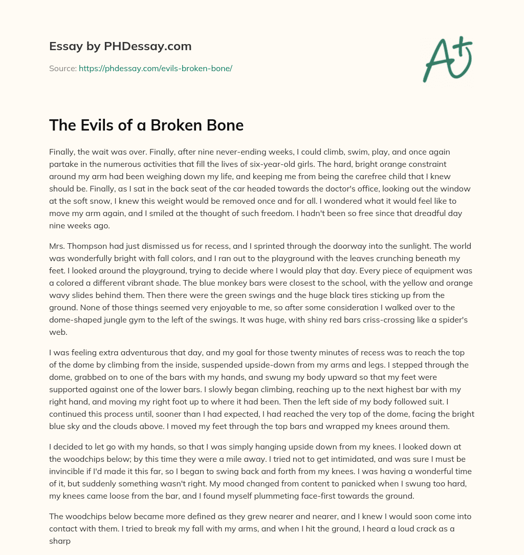 The Evils of a Broken Bone essay