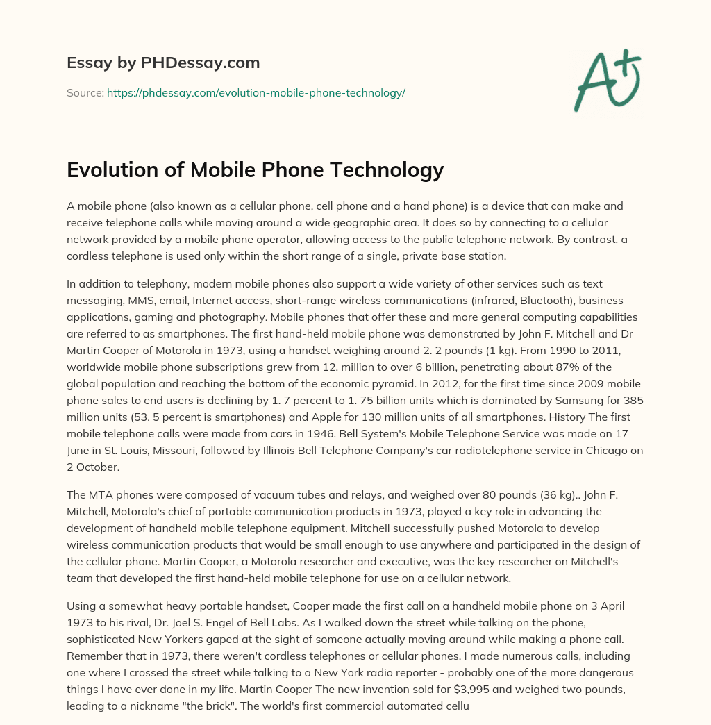 essay about mobile technology