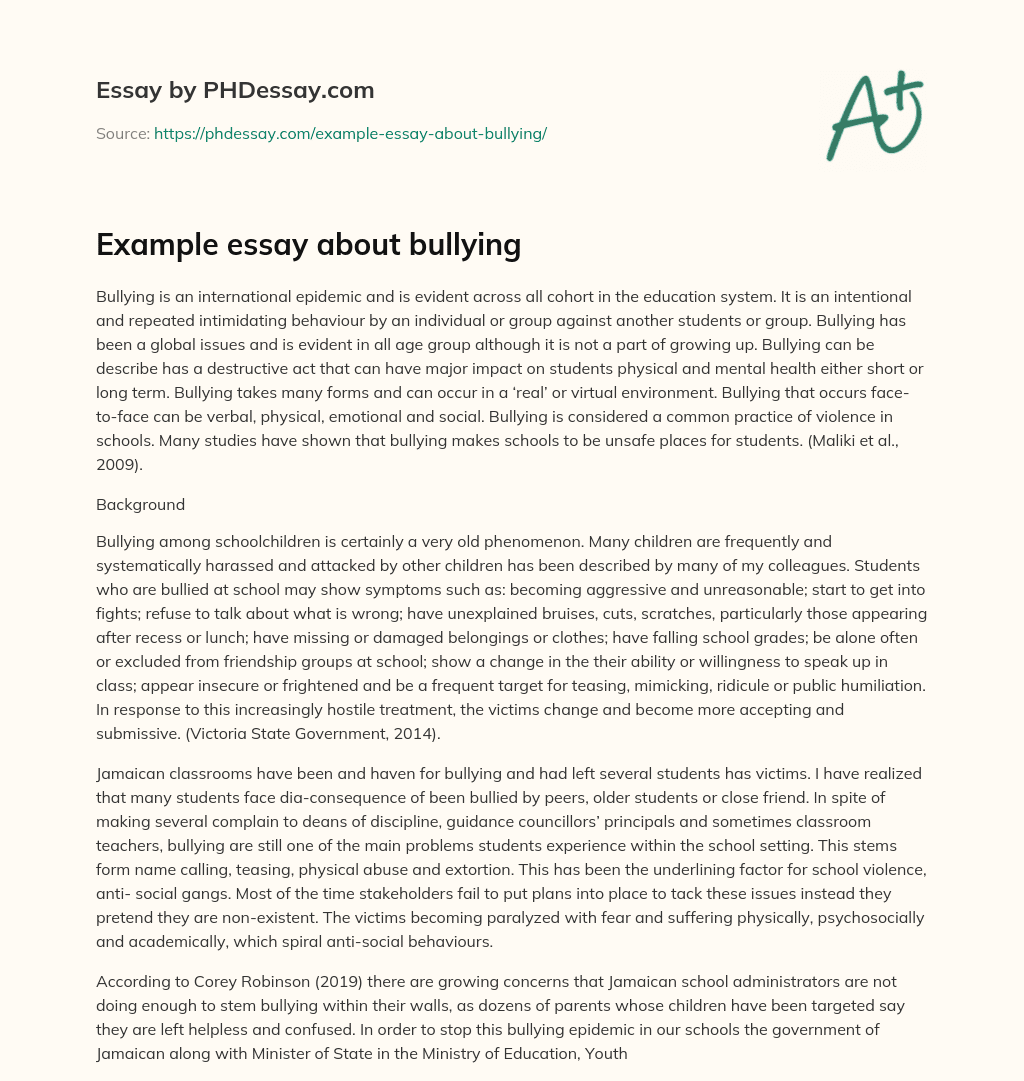 common app essay about bullying