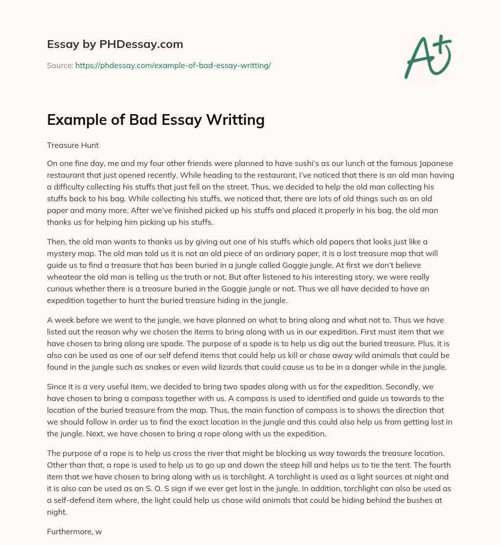 strong bad essay