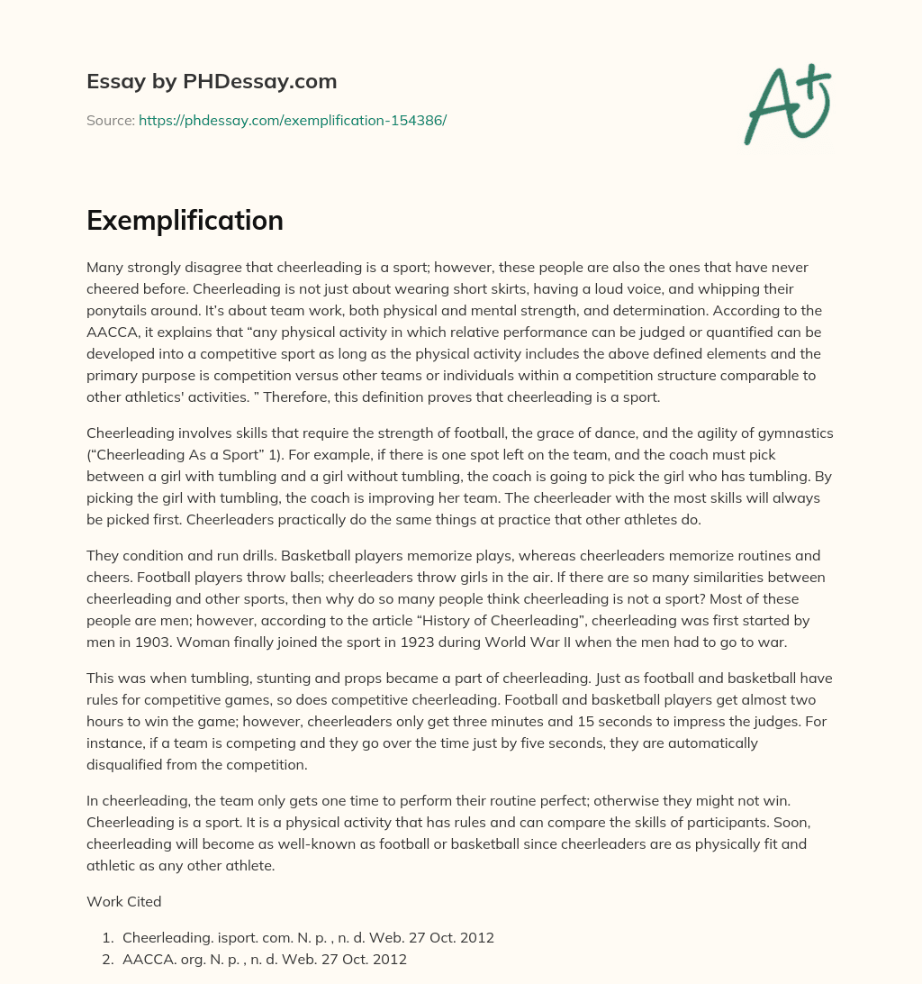 Exemplification essay