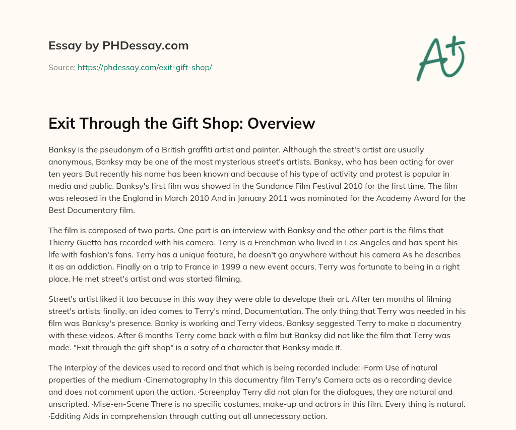 Exit Through the Gift Shop: Overview essay
