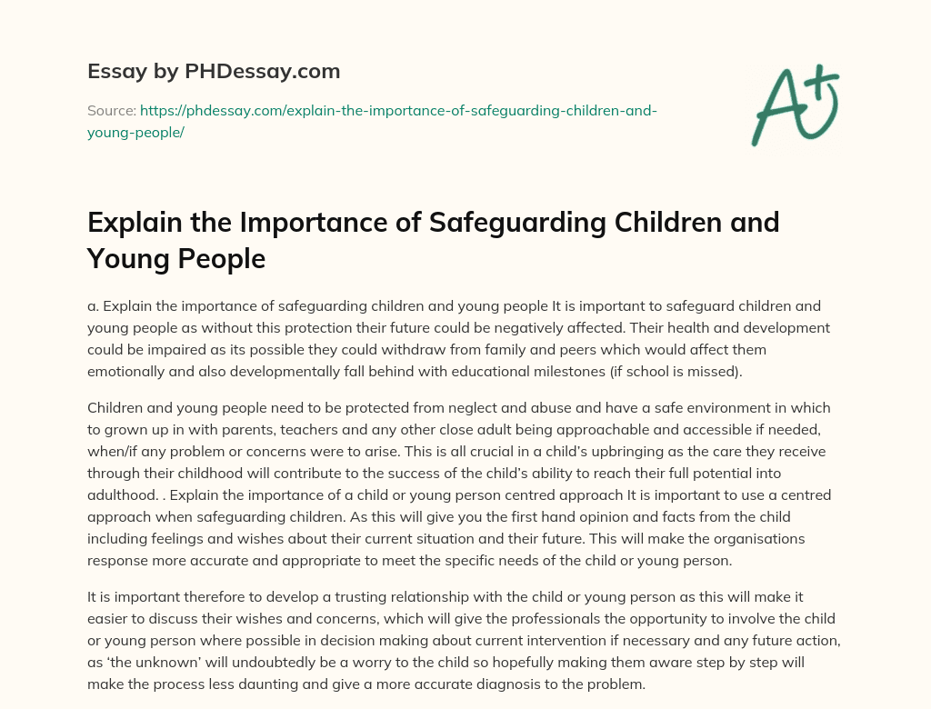 importance of safeguarding culture essay