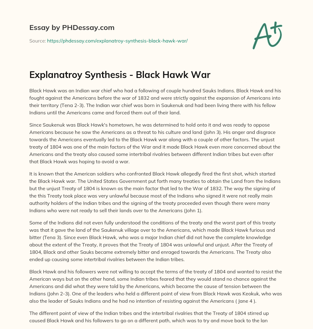 war synthesis essay