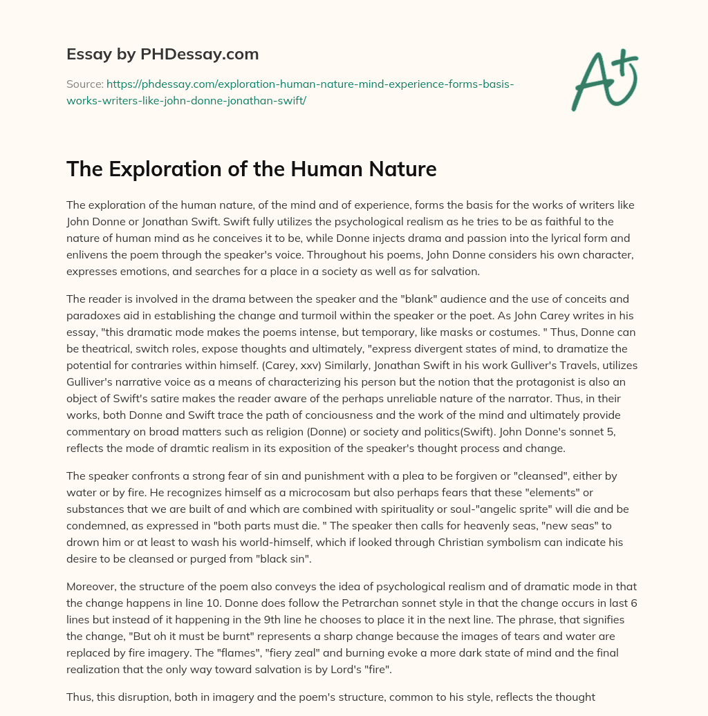 The Exploration of the Human Nature essay