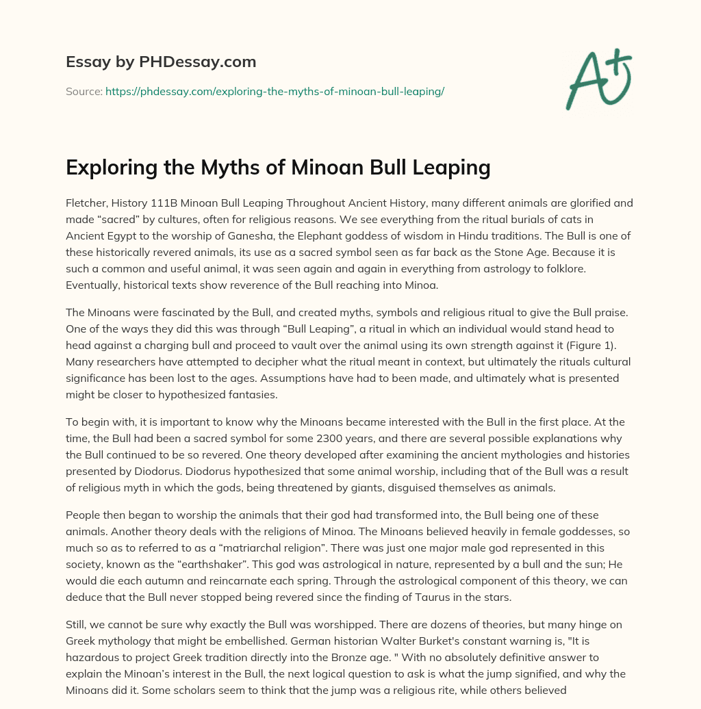 Exploring the Myths of Minoan Bull Leaping essay