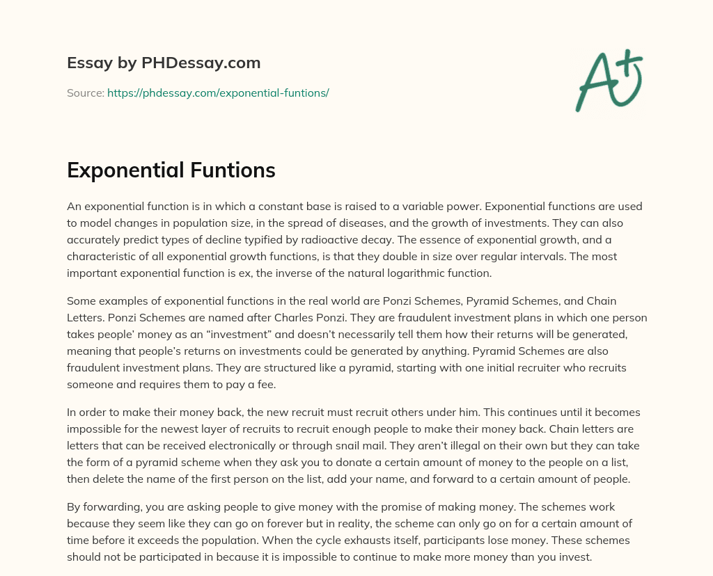 Exponential Funtions essay