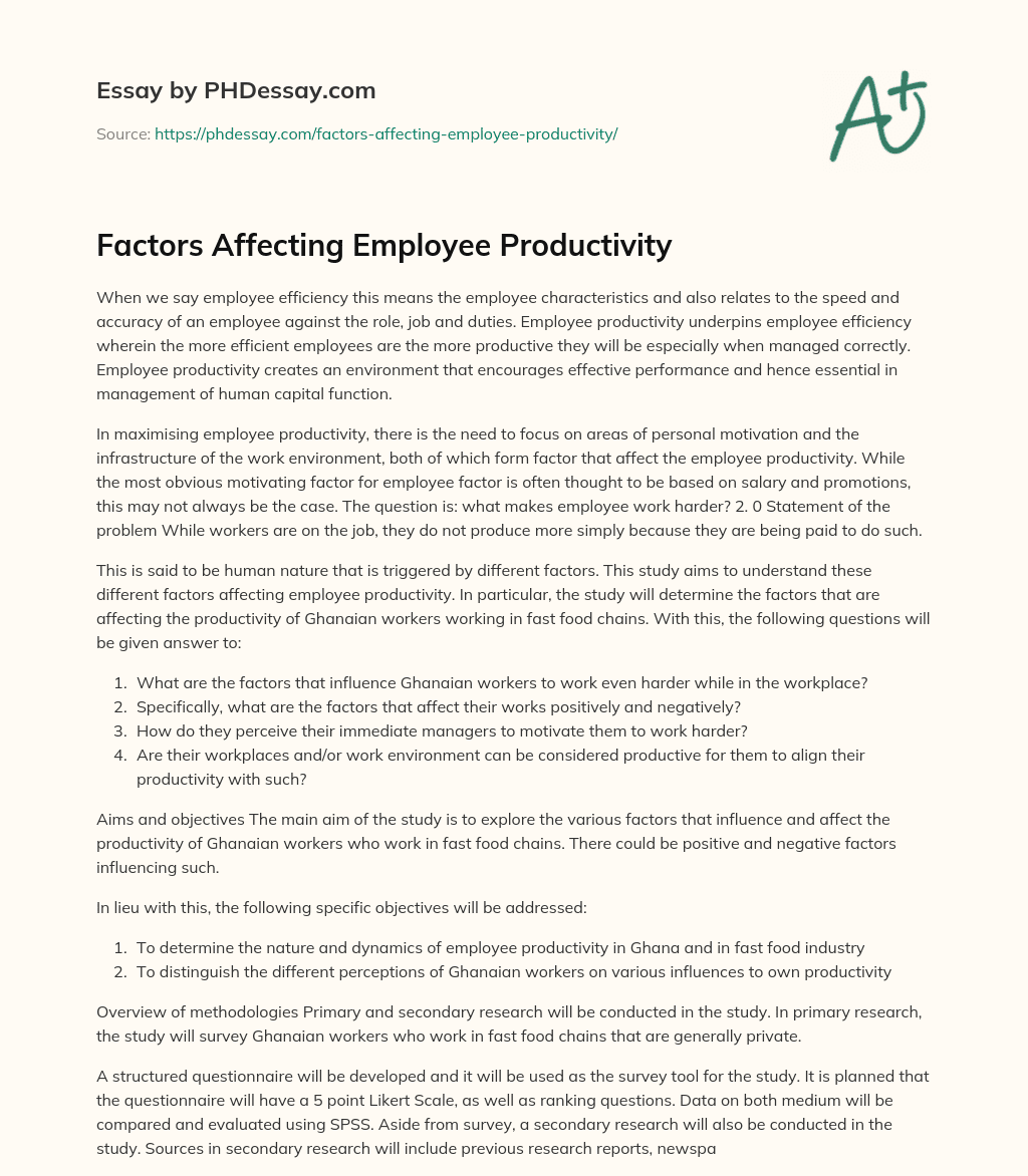 thesis on employee productivity