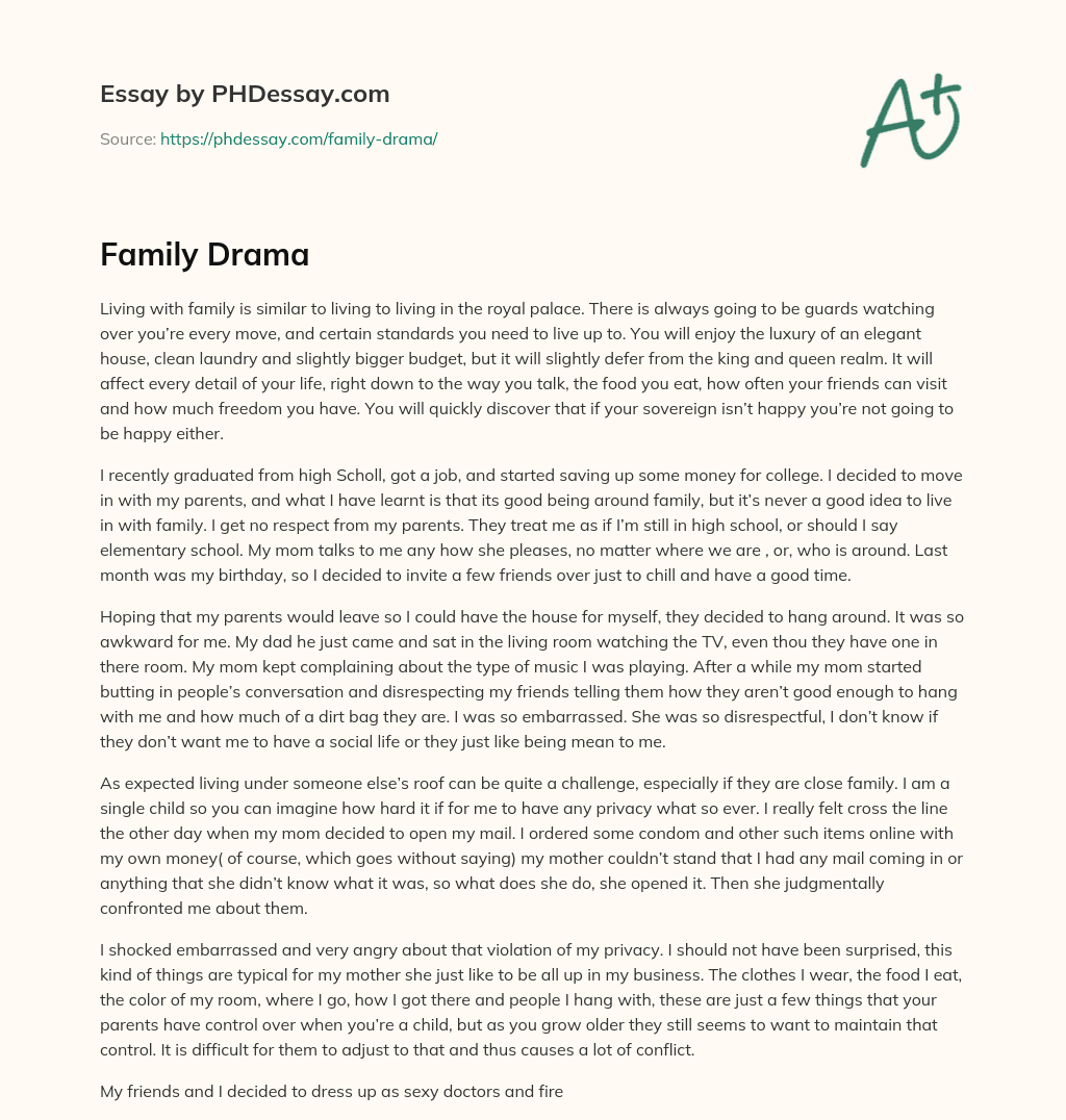 Family Drama essay