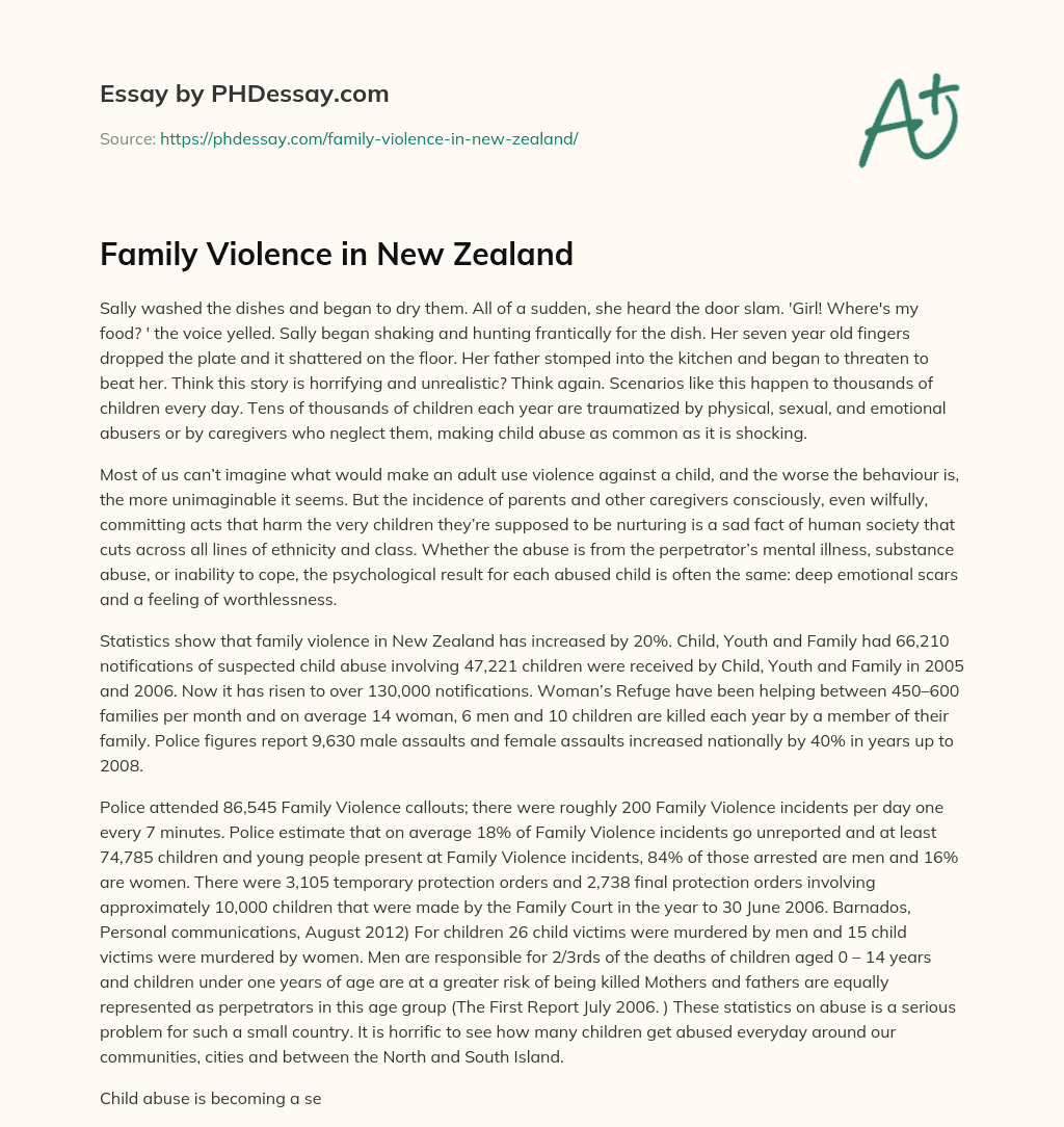 Family Violence in New Zealand essay