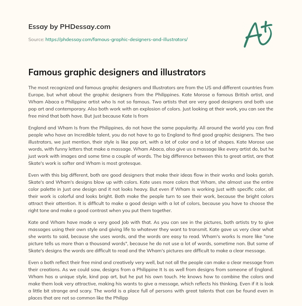 Famous graphic designers and illustrators essay