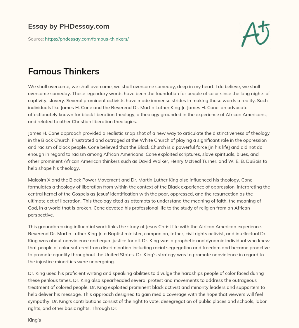 Famous Thinkers essay