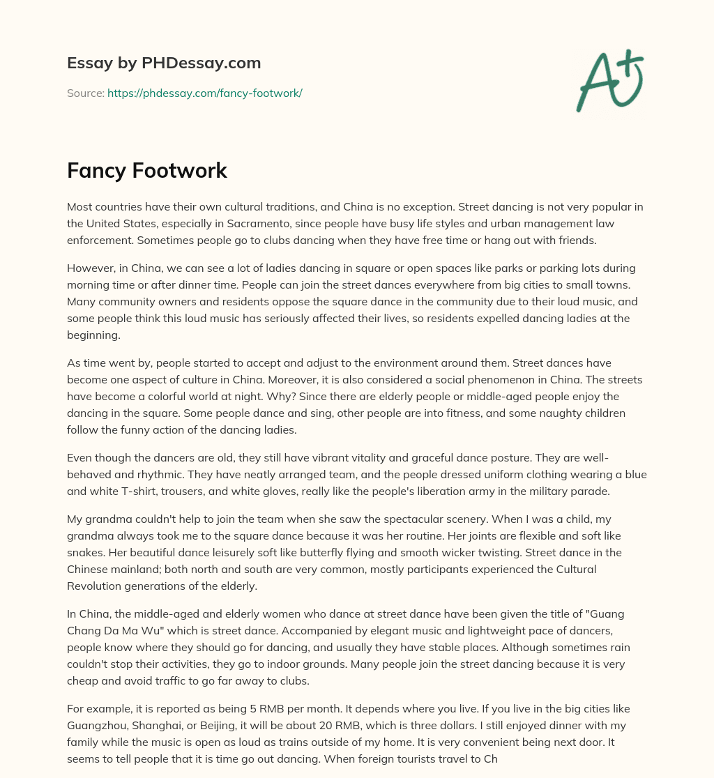 Fancy Footwork essay
