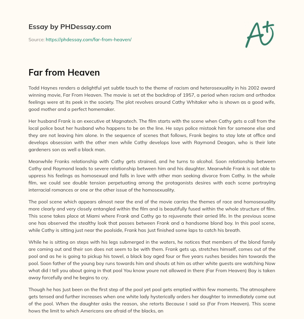 Far from Heaven essay