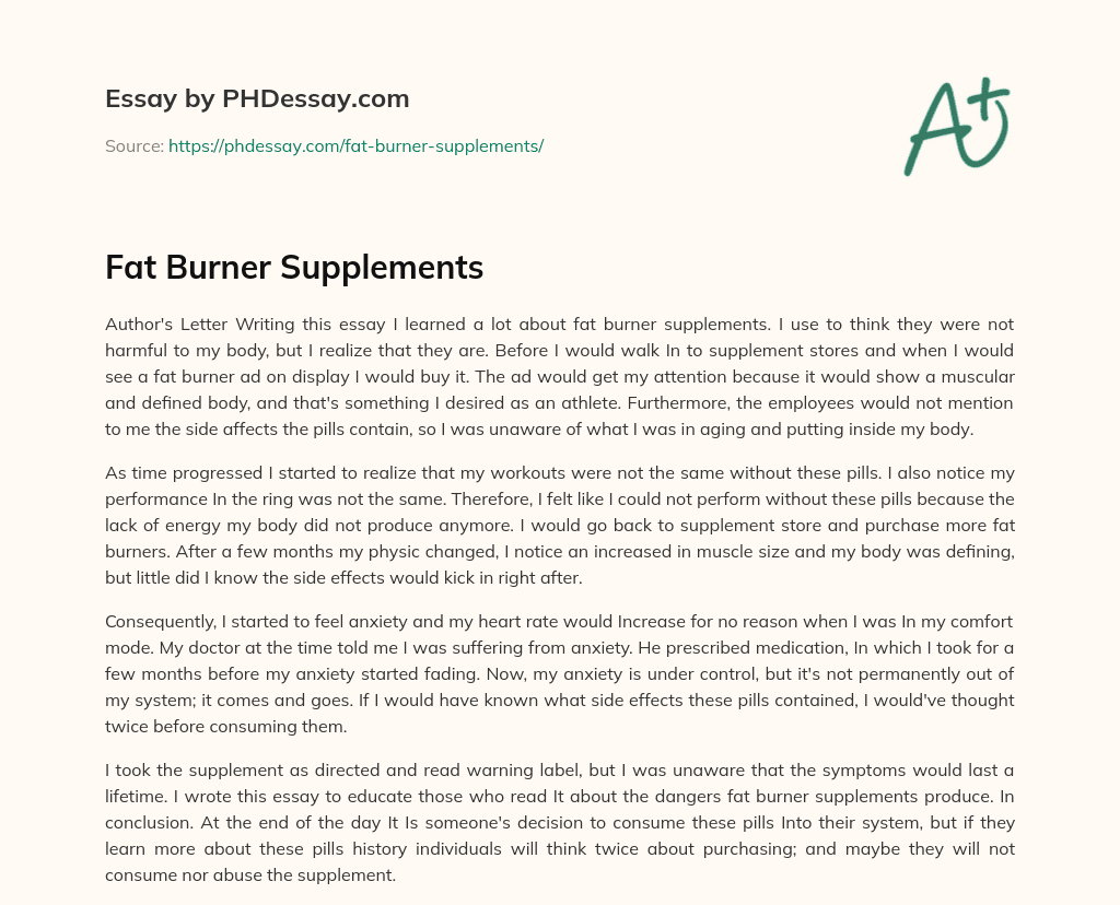 Fat Burner Supplements essay