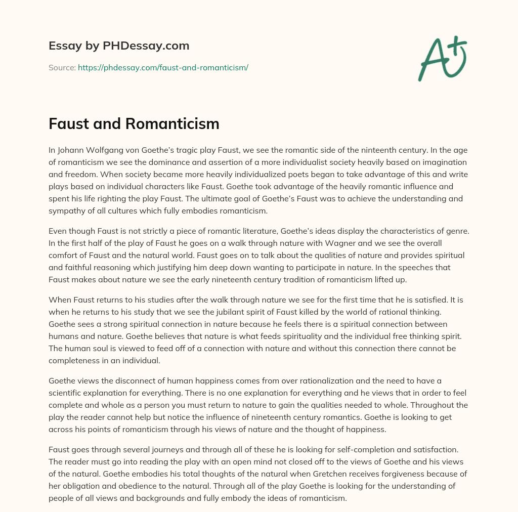 Faust and Romanticism essay