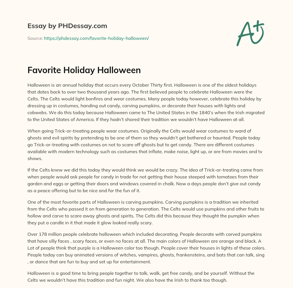 essay on halloween day
