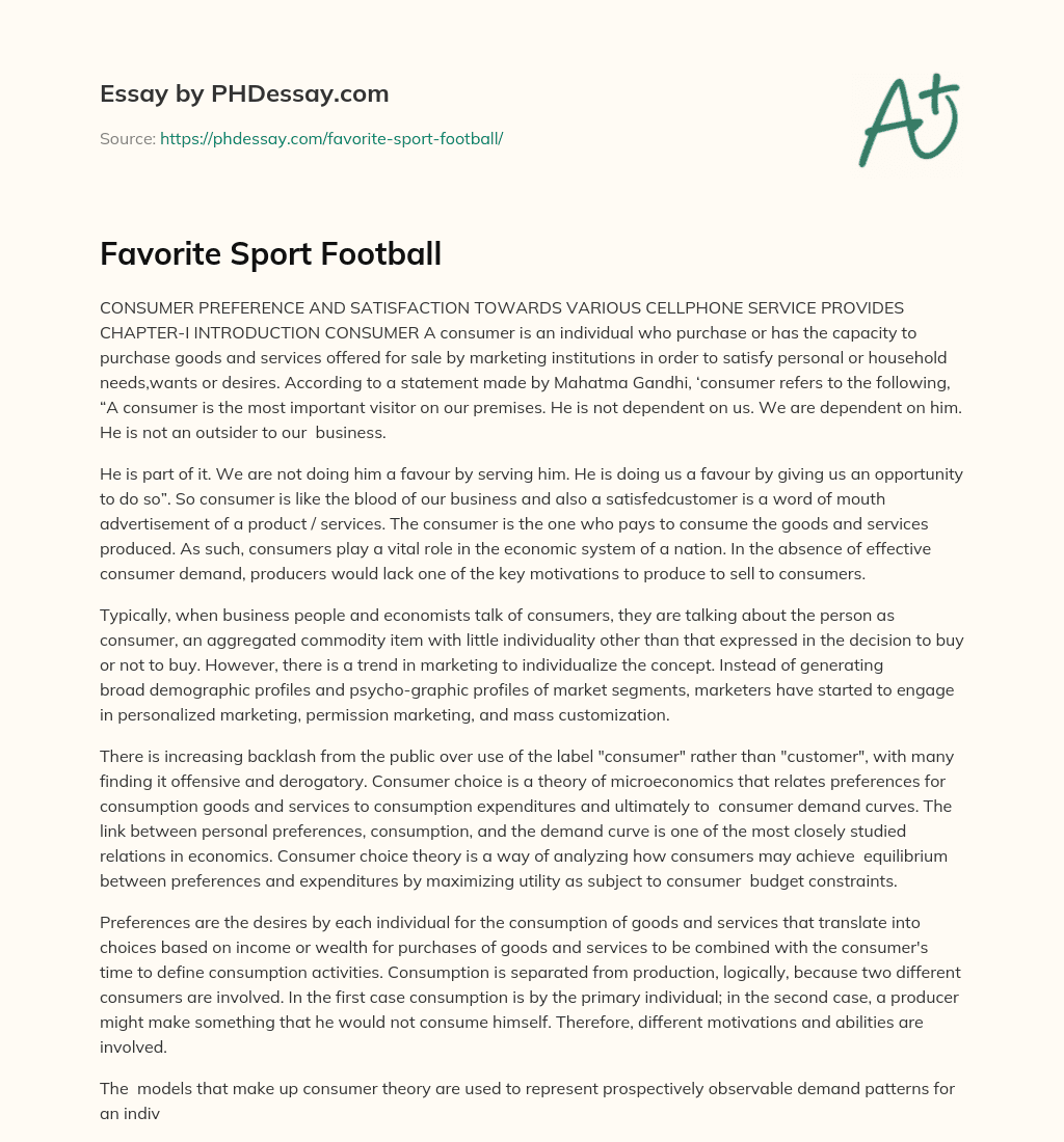 essay about my favourite sport football