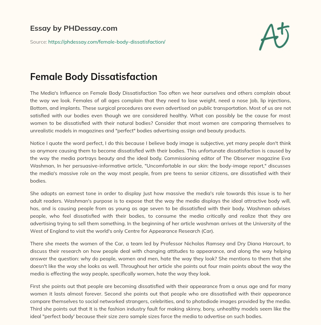 Female Body Dissatisfaction essay