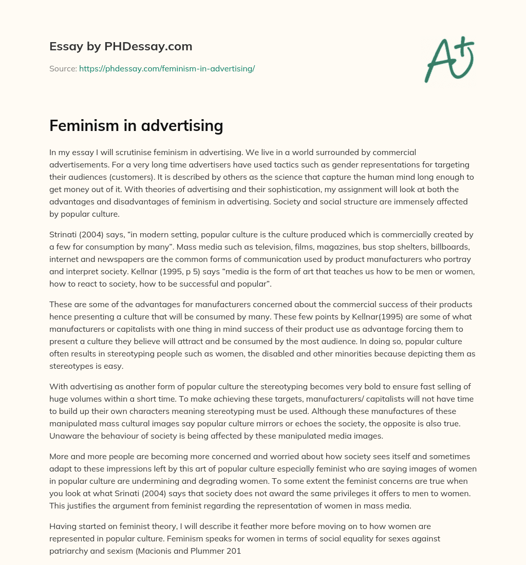 Feminism in advertising essay