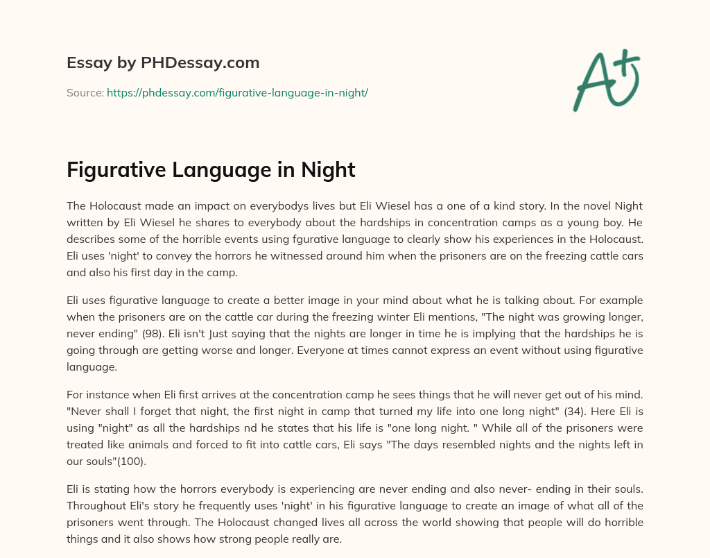 Figurative Language in Night essay