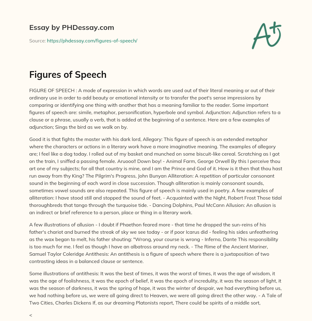 an essay on criticism figures of speech