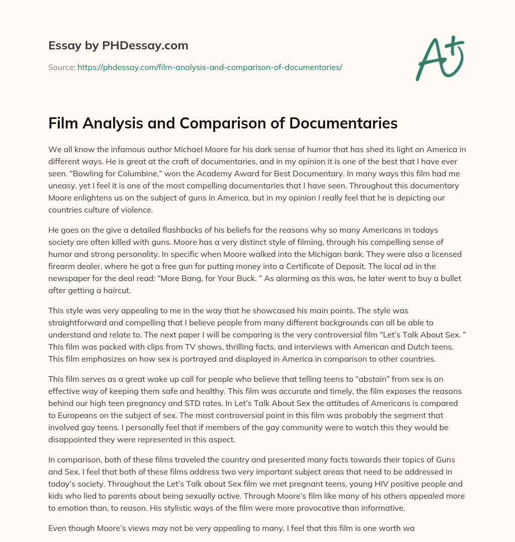 film analysis essay introduction example