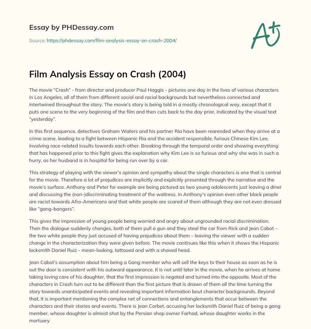 crash film analysis essay
