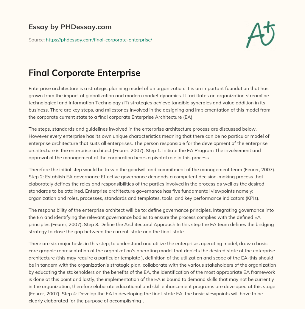 Final Corporate Enterprise essay
