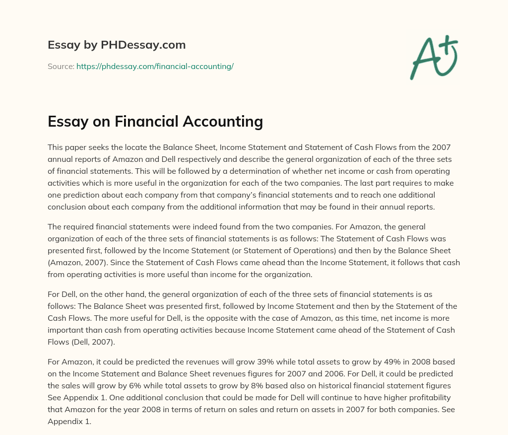 essay on financial services