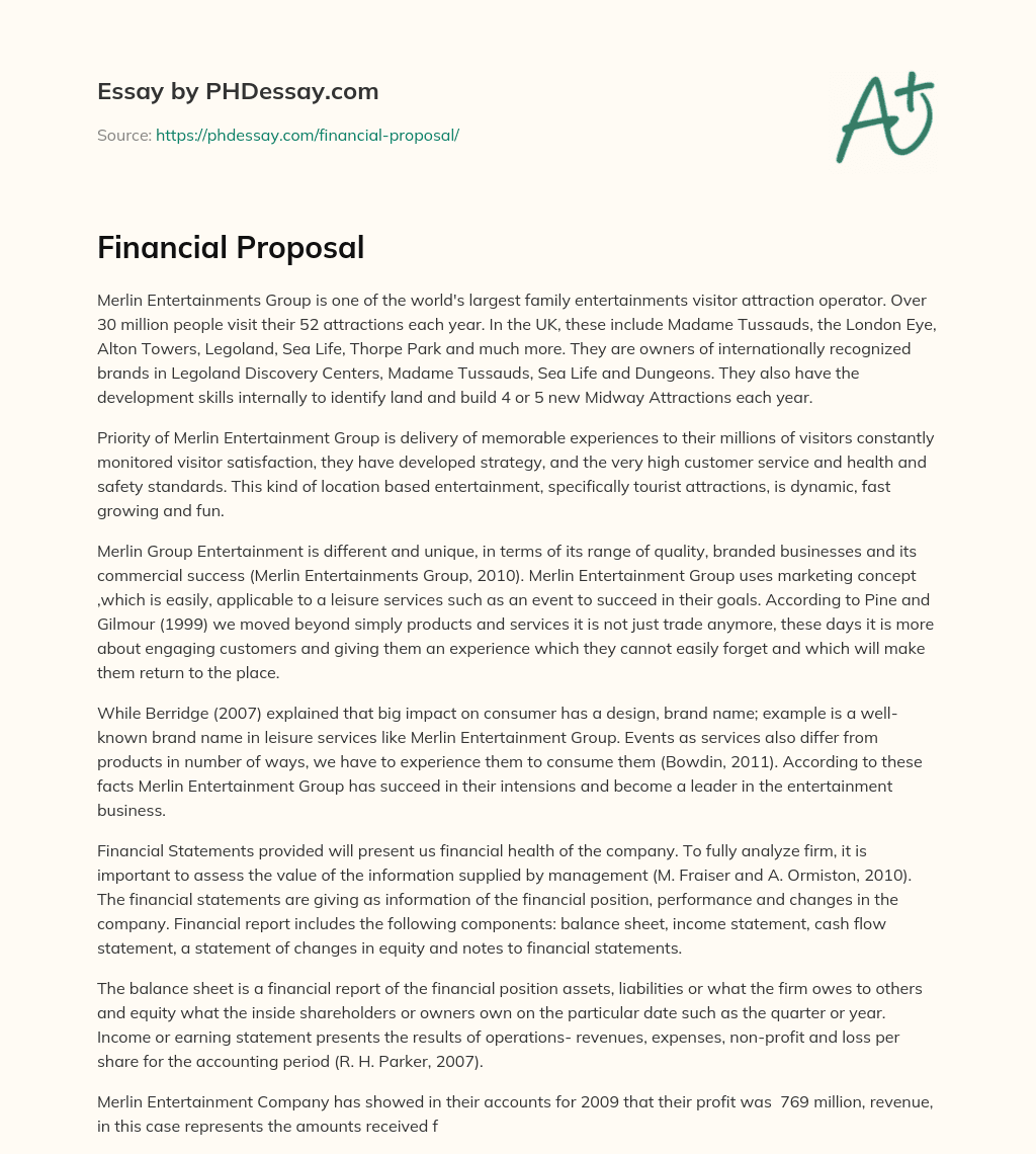 Financial Proposal essay