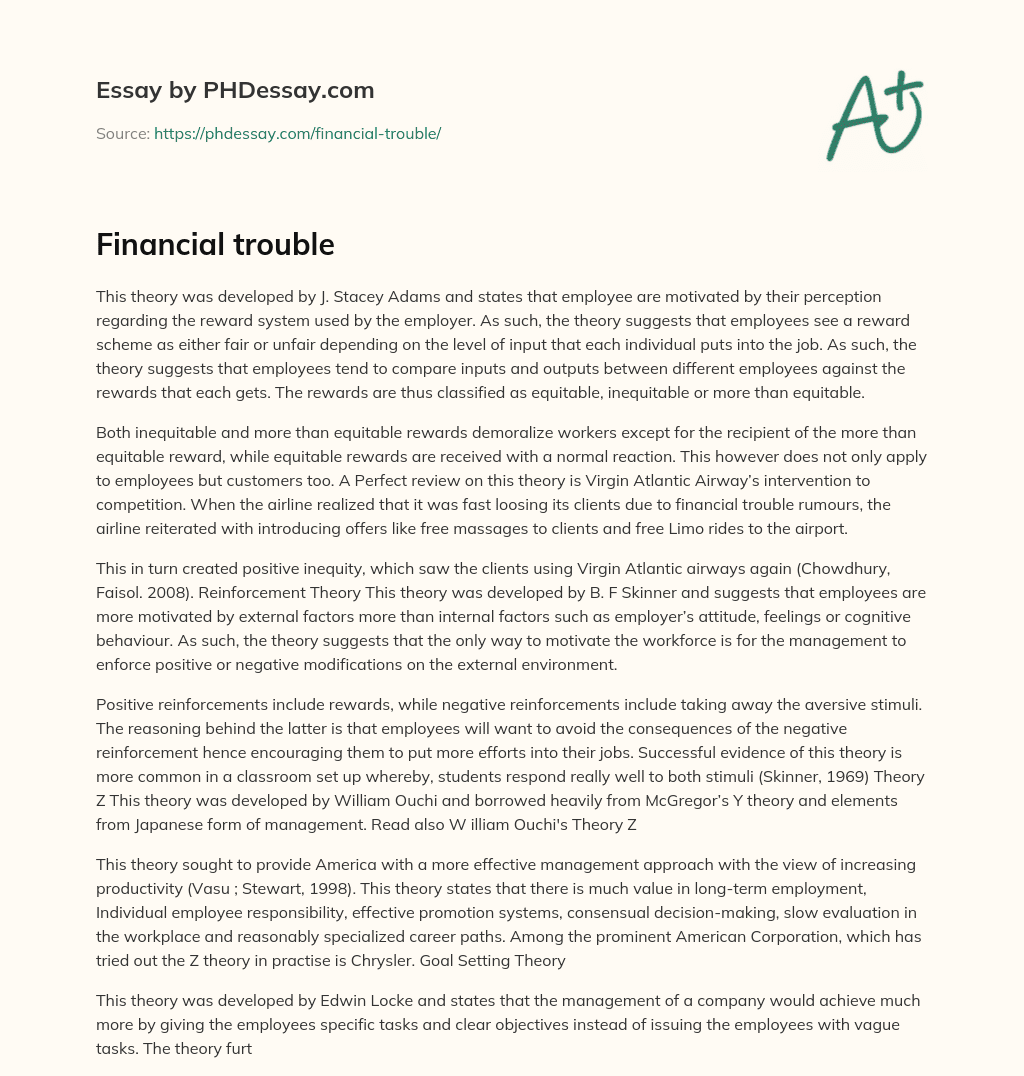 Financial trouble essay