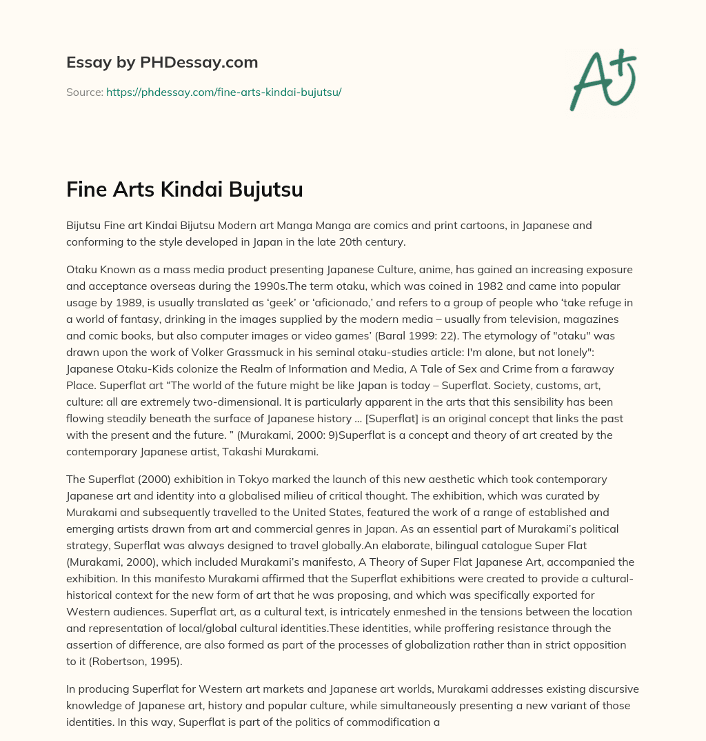 Fine Arts Kindai Bujutsu essay