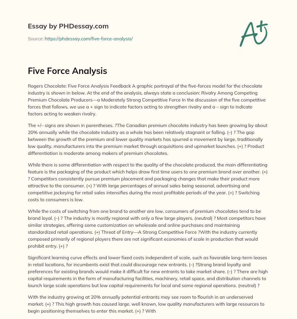 Five Force Analysis essay
