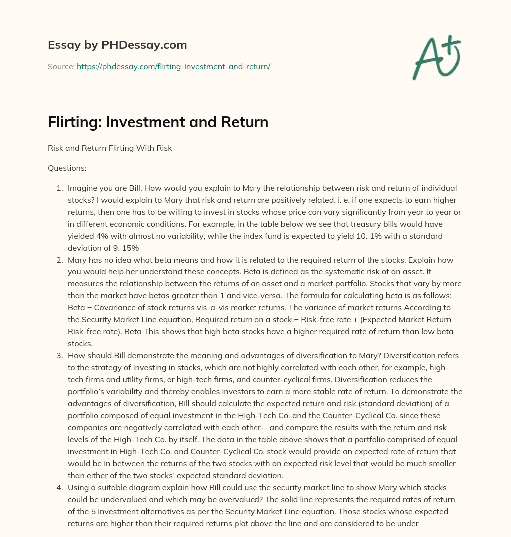 Flirting: Investment and Return essay