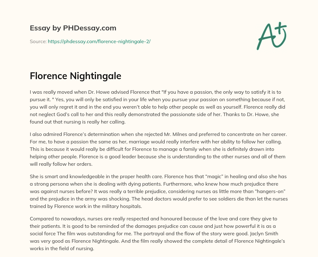 essay on florence nightingale