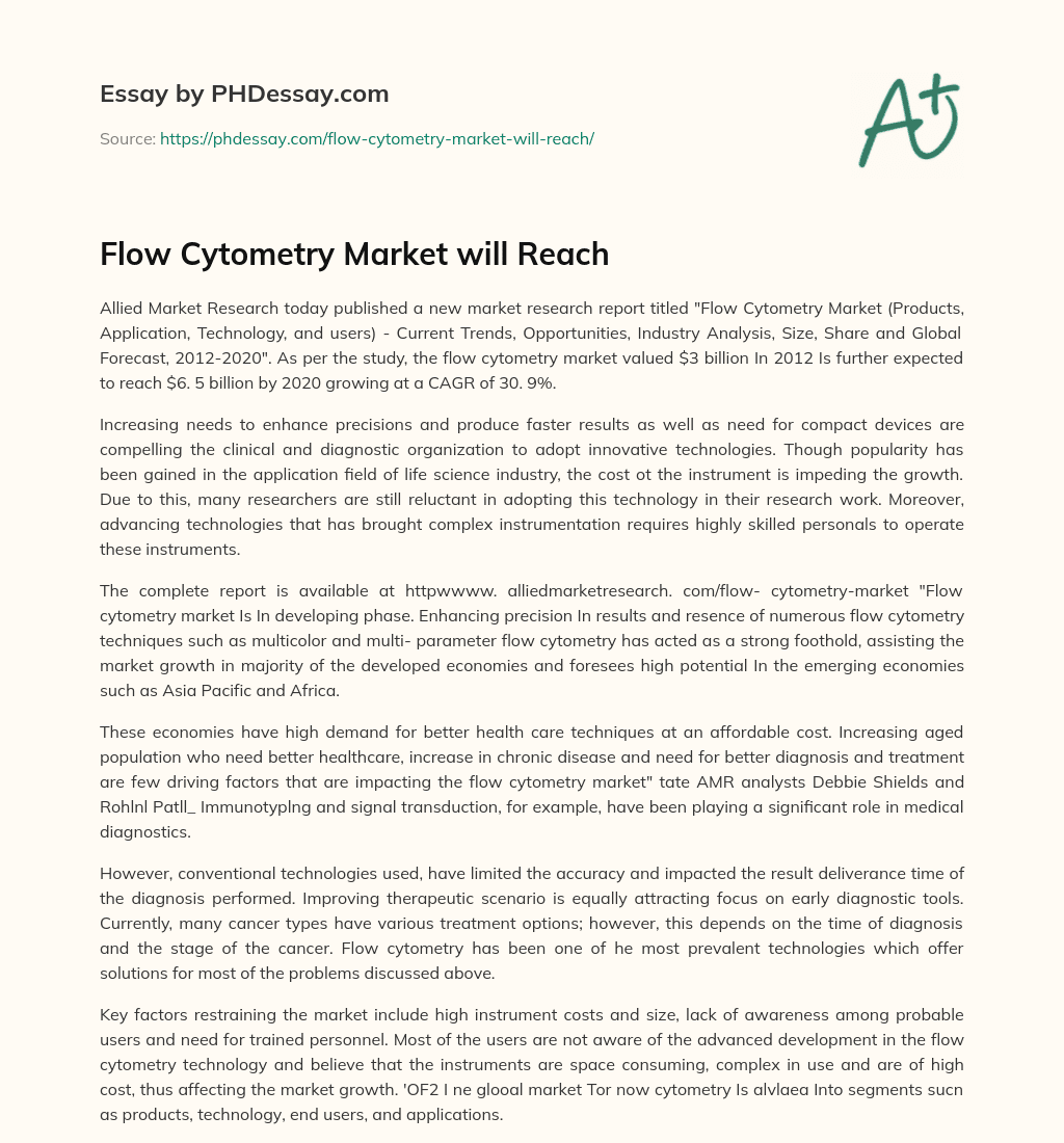 Flow Cytometry Market will Reach essay