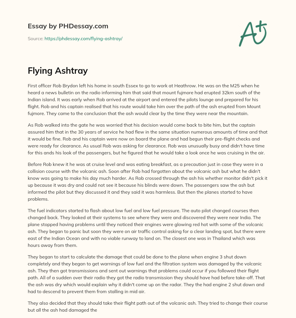 Flying Ashtray essay