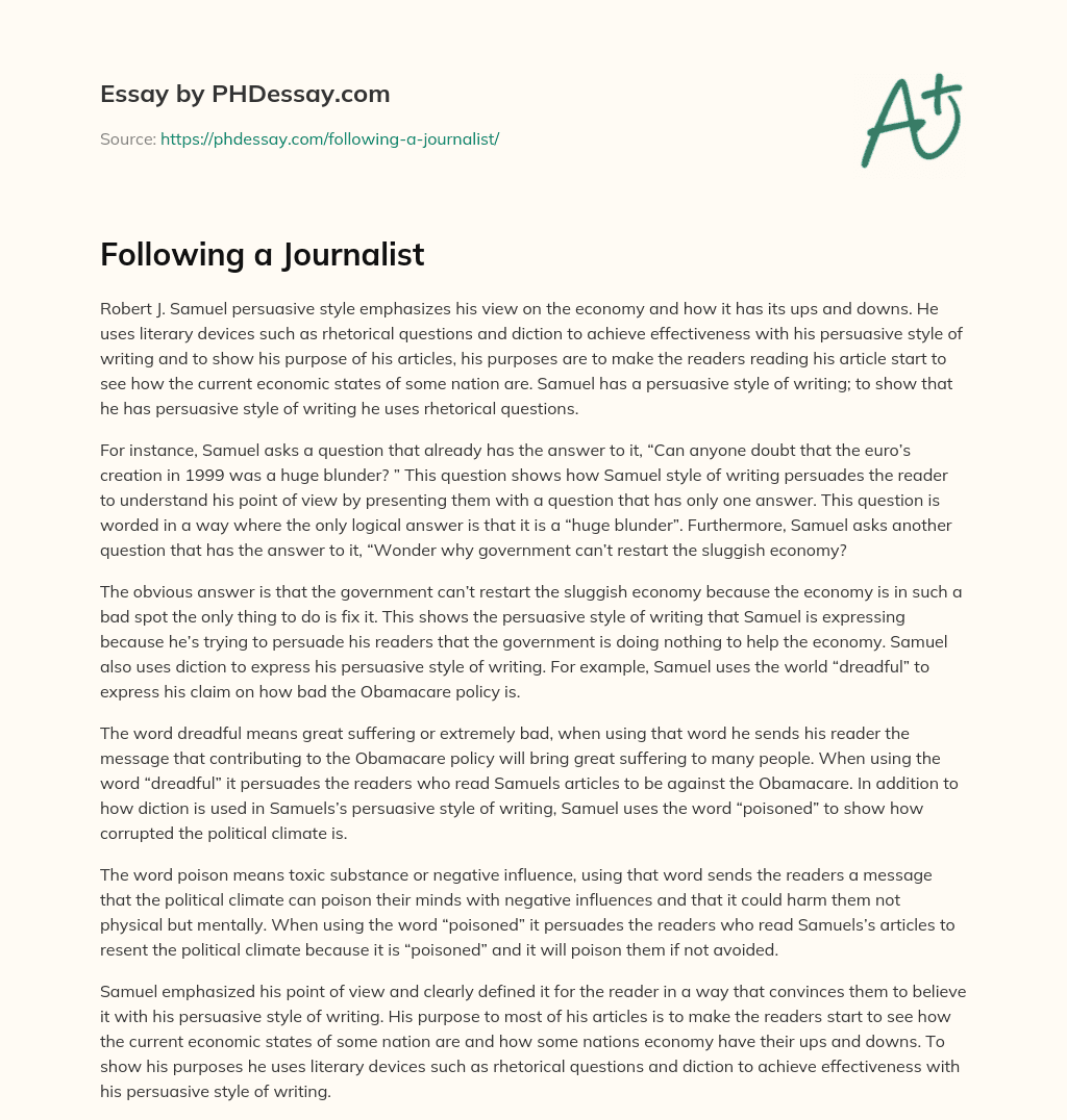 Following a Journalist essay