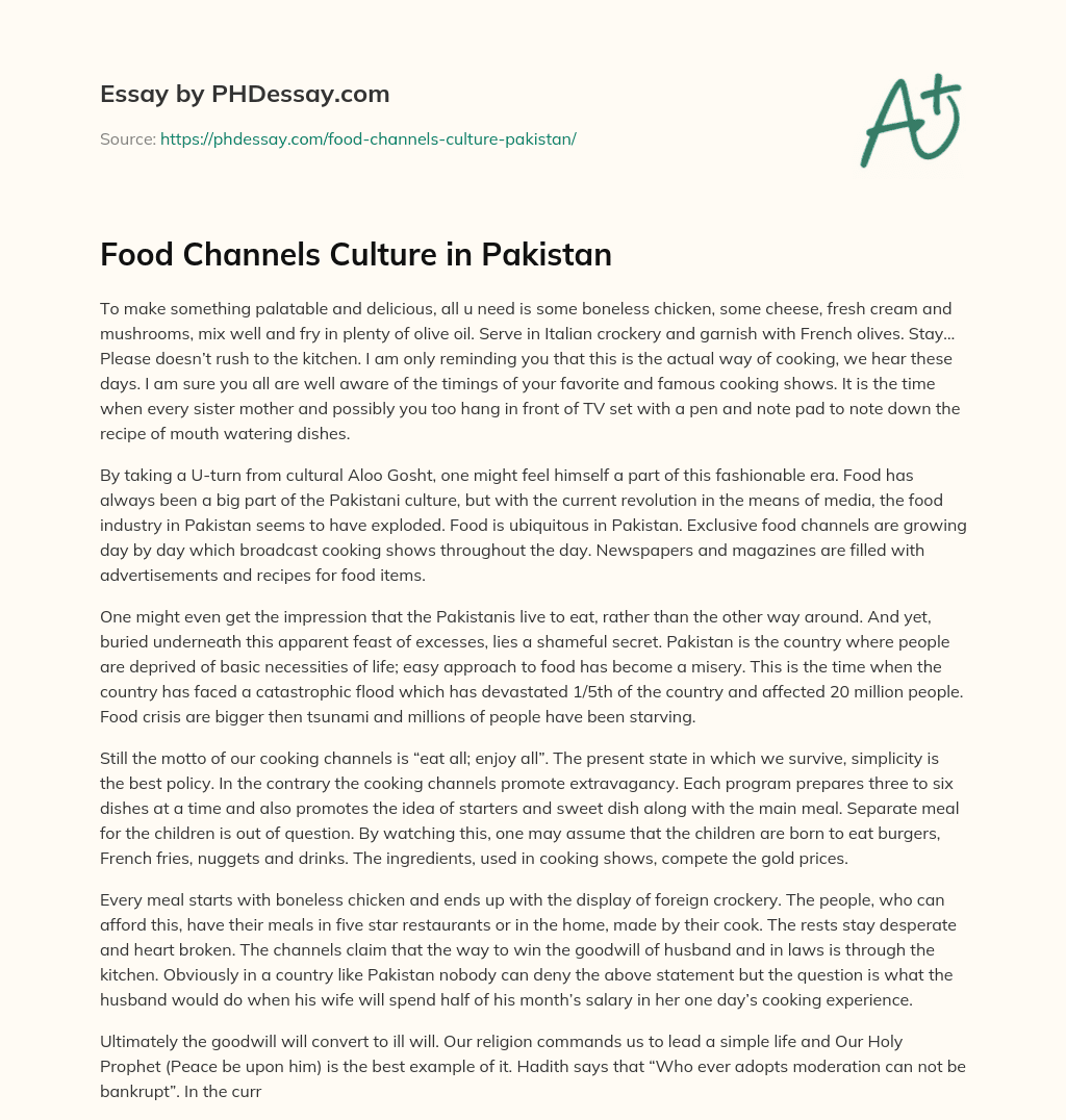 pakistani food culture essay