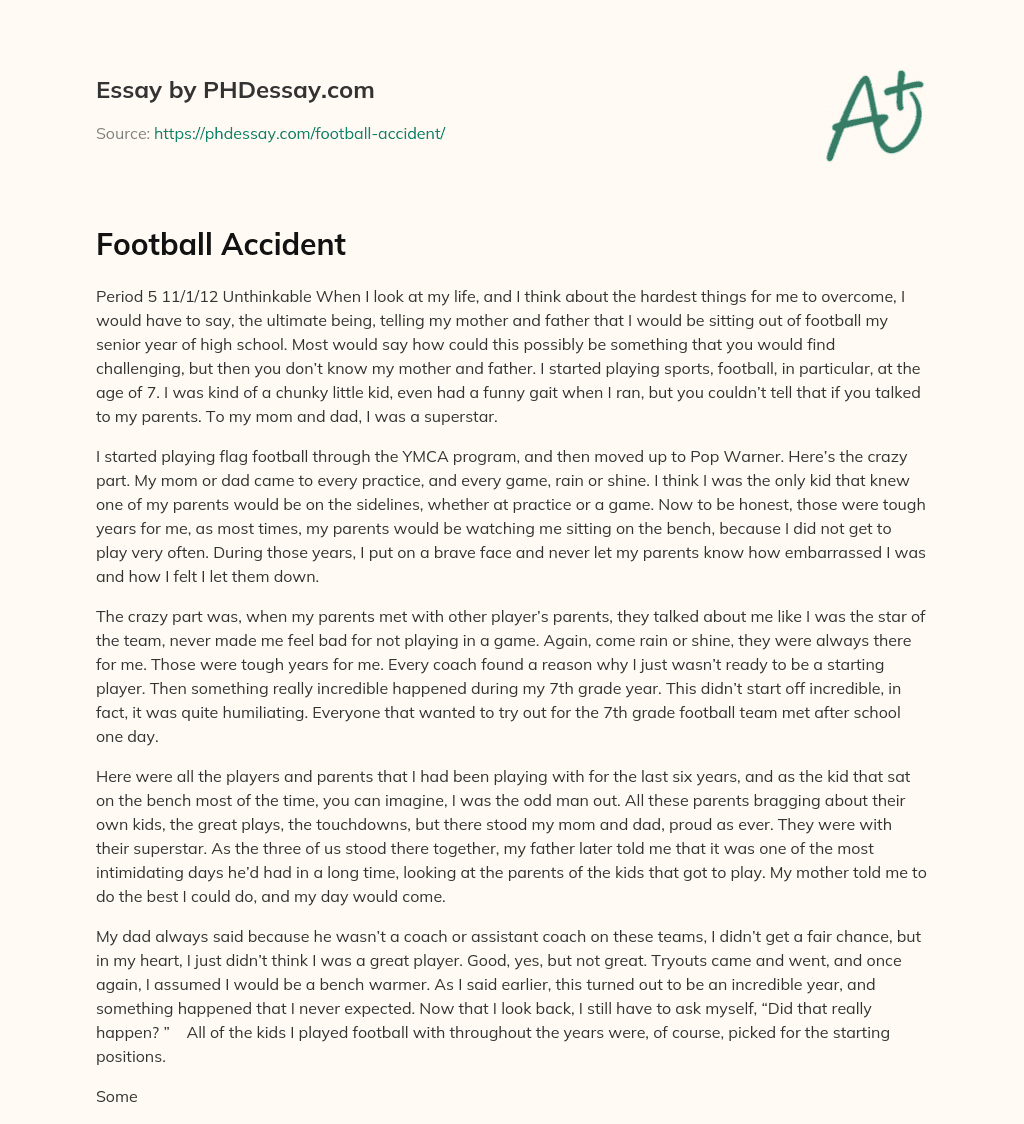 Football Accident essay