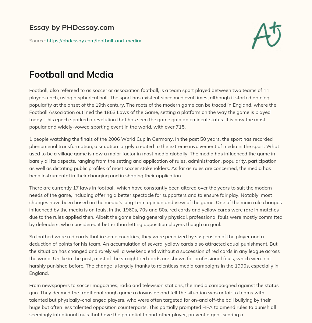 Football and Media essay