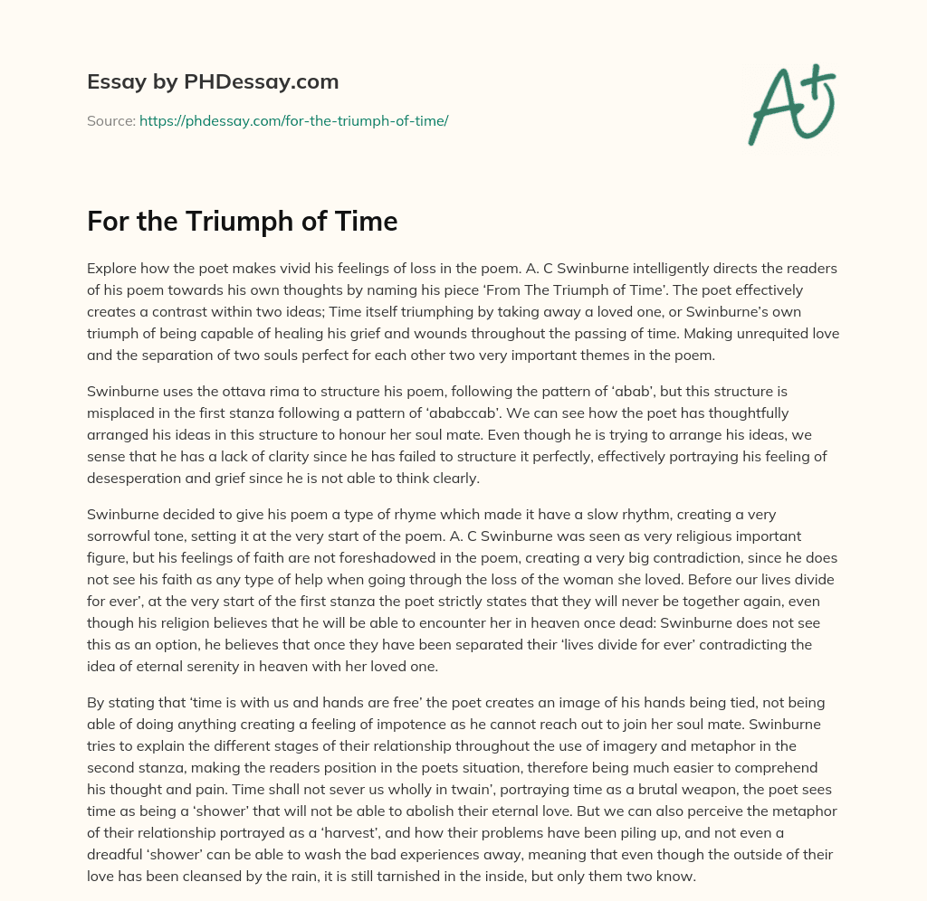 For the Triumph of Time essay
