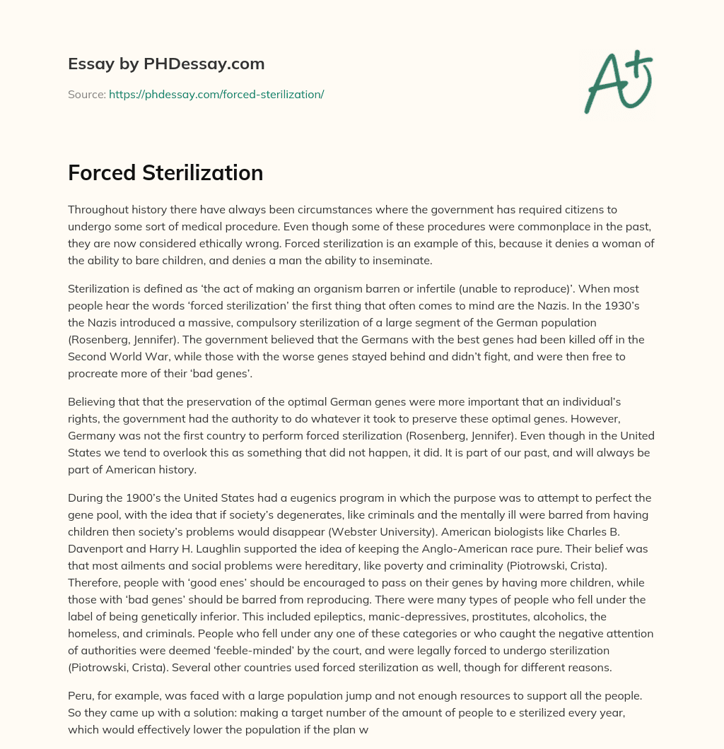 Forced Sterilization