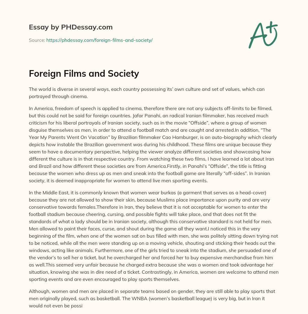 foreign films essay