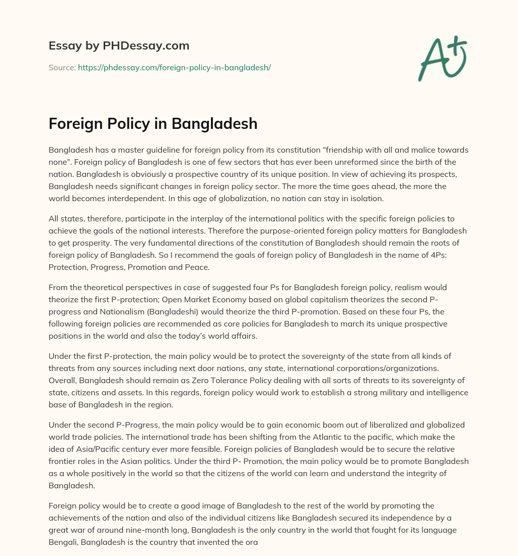 foreign-policy-in-bangladesh-600-words-phdessay