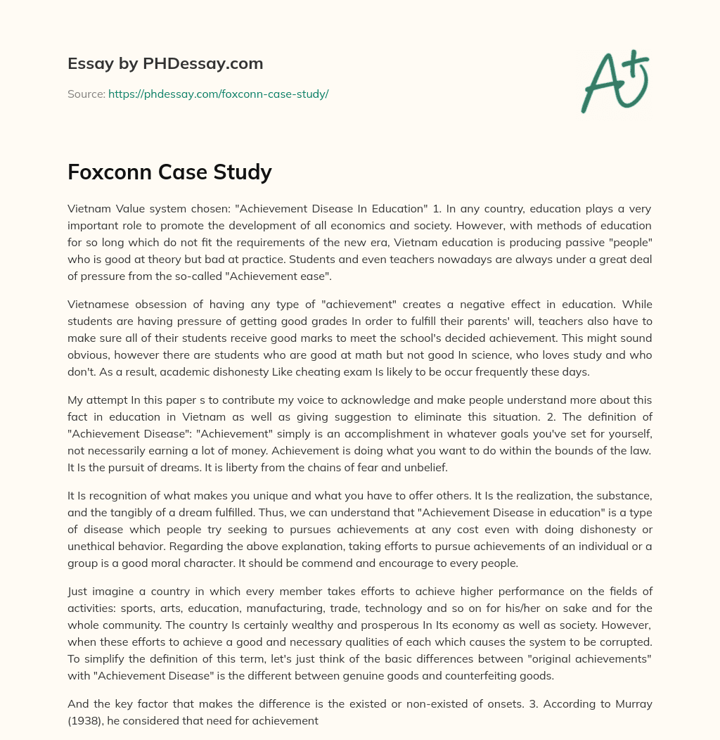 Foxconn Case Study essay