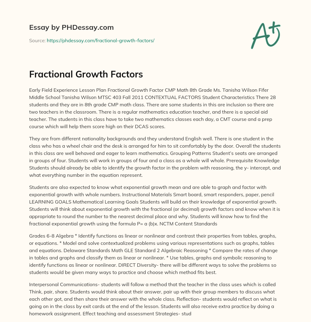 Fractional Growth Factors essay