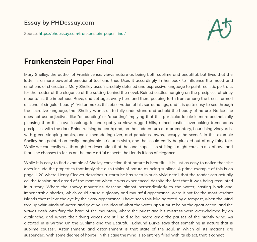 Frankenstein Paper Final essay